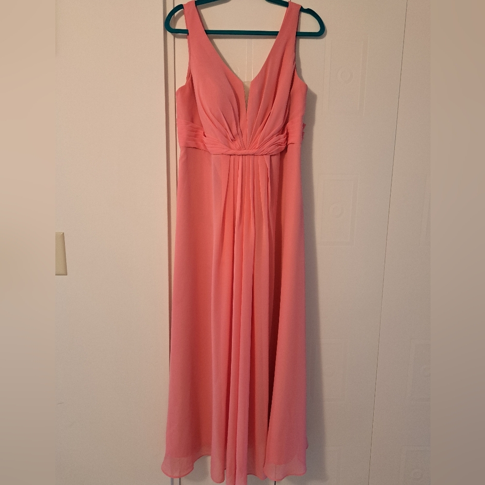 Azazie Gina Pink Chiffon Gown